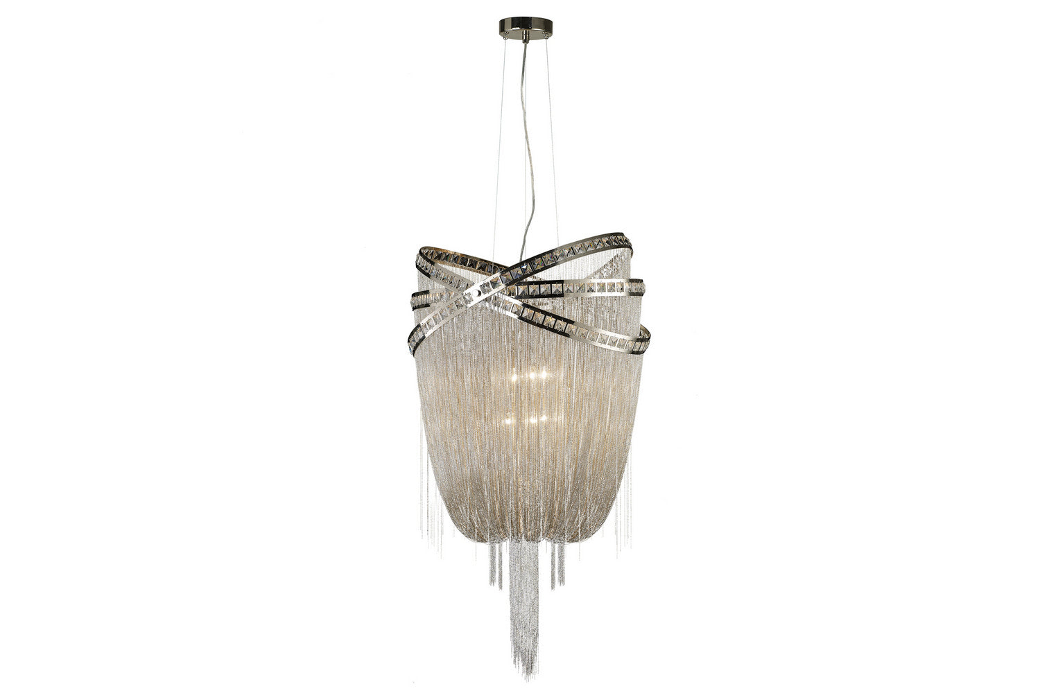 Avenue Lighting - HF1609-NCK - Six Light Chandelier - Wilshire Blvd. - Polish Nickel/Crystal