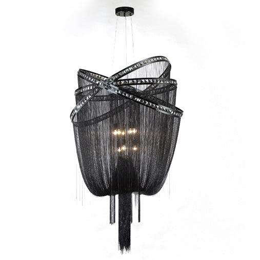 Avenue Lighting - HF1610-BLK - Nine Light Chandelier - Wilshire Blvd. - Black Chrome/Smoke Crystal