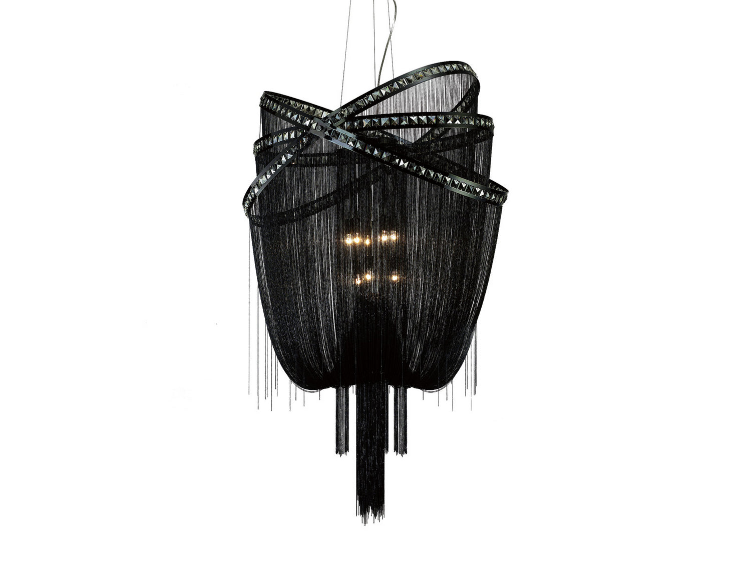 Avenue Lighting - HF1610-BLK - Nine Light Chandelier - Wilshire Blvd. - Black Chrome/Smoke Crystal