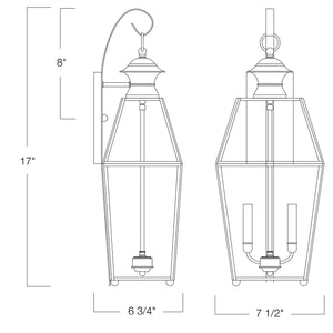 Norwell Lighting - 1066-BL-BE - Two Light Wall Mount - Olde Colony - Black