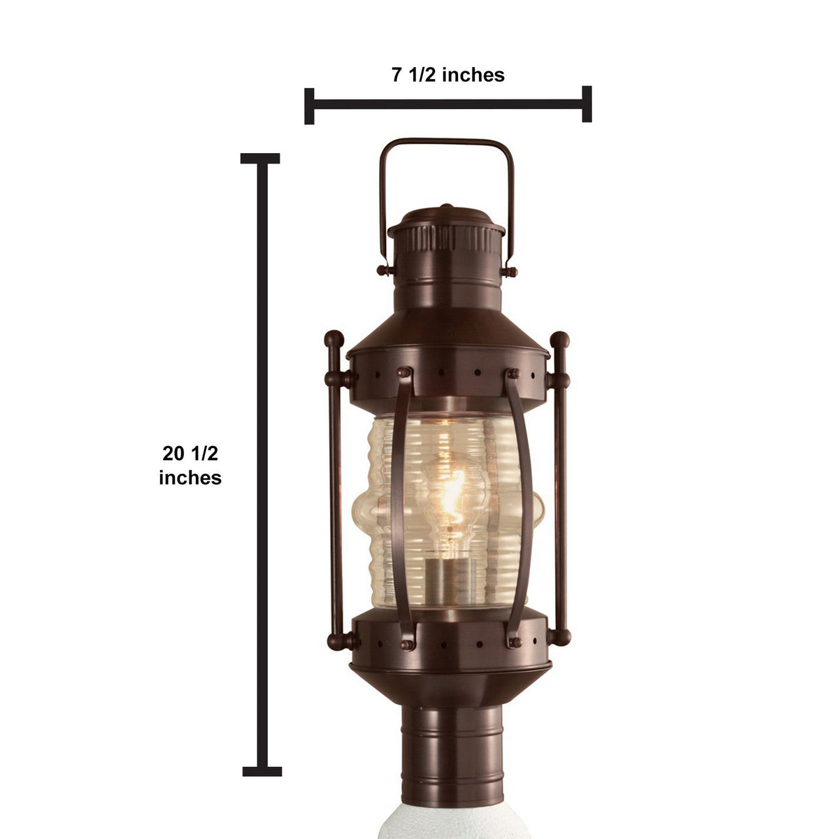 Norwell Lighting - 1107-BR-CL - One Light Post Mount - Seafarer - Bronze