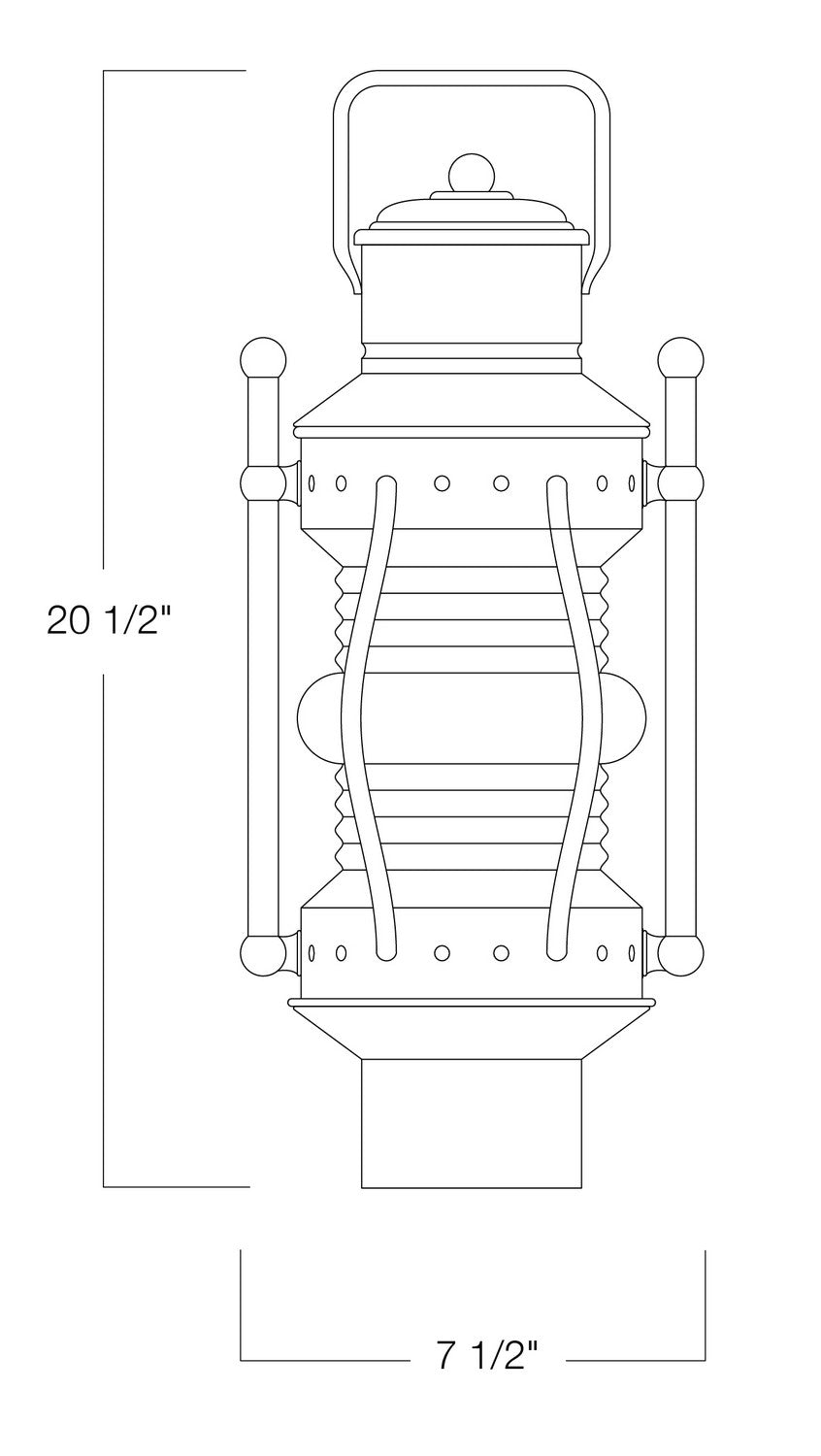 Norwell Lighting - 1107-BR-CL - One Light Post Mount - Seafarer - Bronze