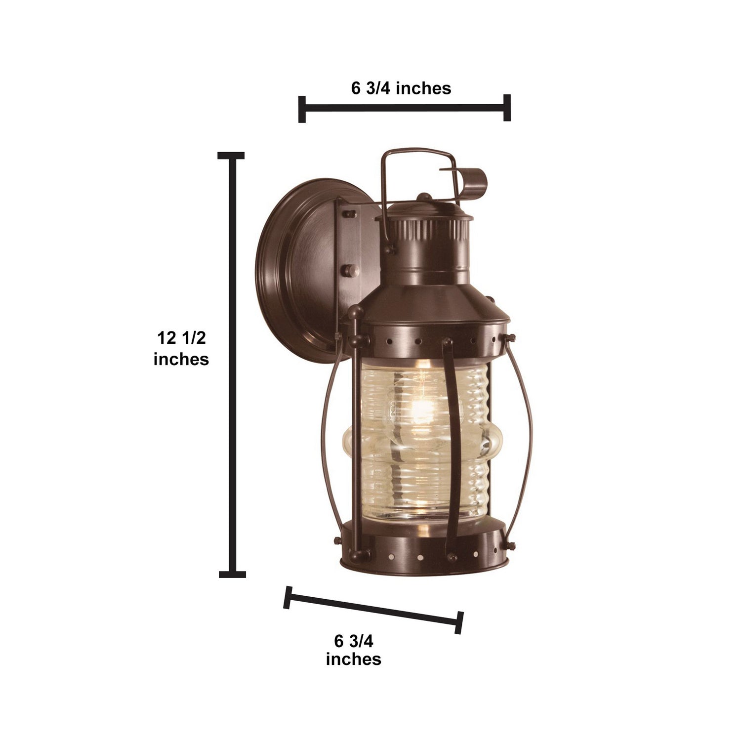 Norwell Lighting - 1108-BR-CL - One Light Wall Mount - Seafarer - Bronze