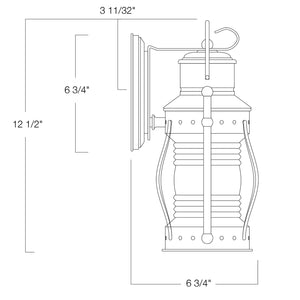 Norwell Lighting - 1108-BR-CL - One Light Wall Mount - Seafarer - Bronze