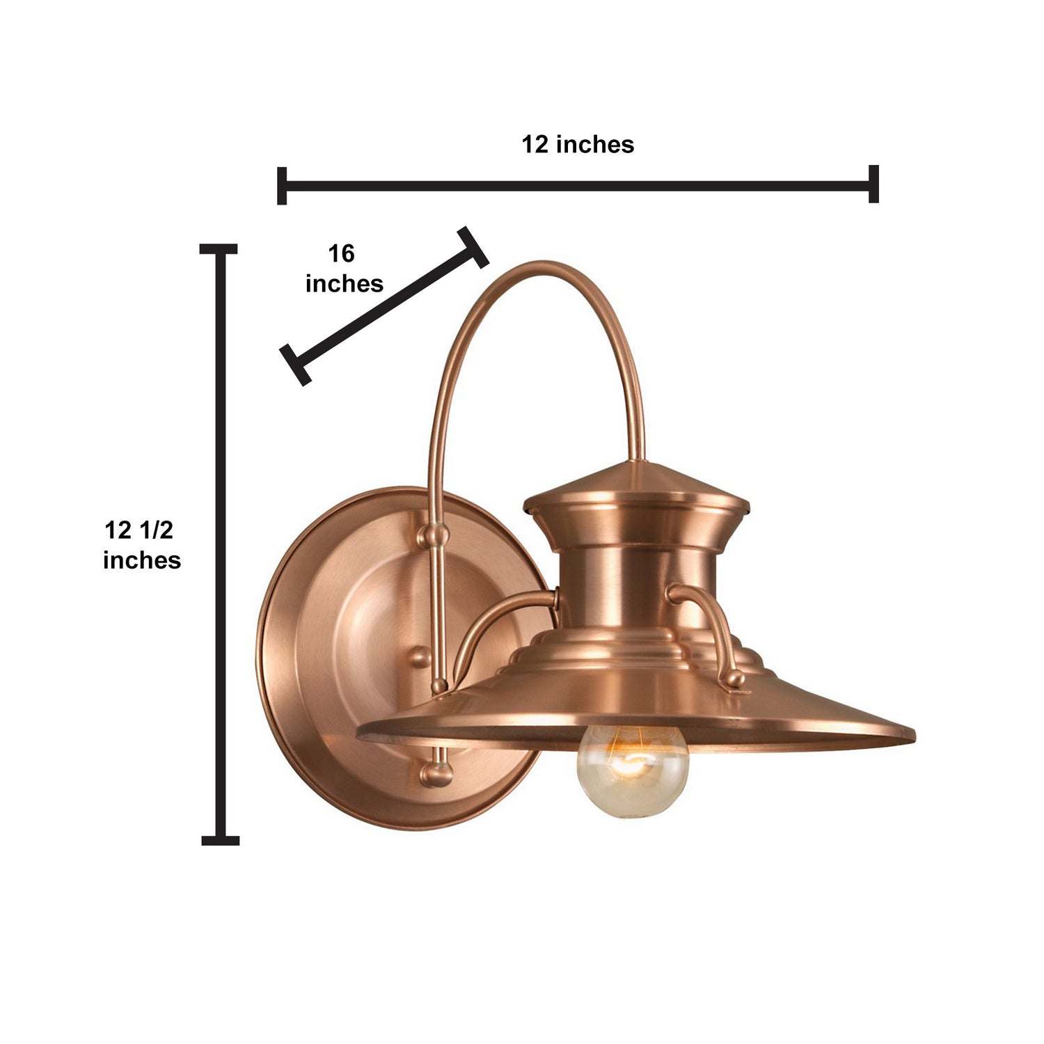 Norwell Lighting - 5155-CO-NG - One Light Wall Mount - Budapest - Copper