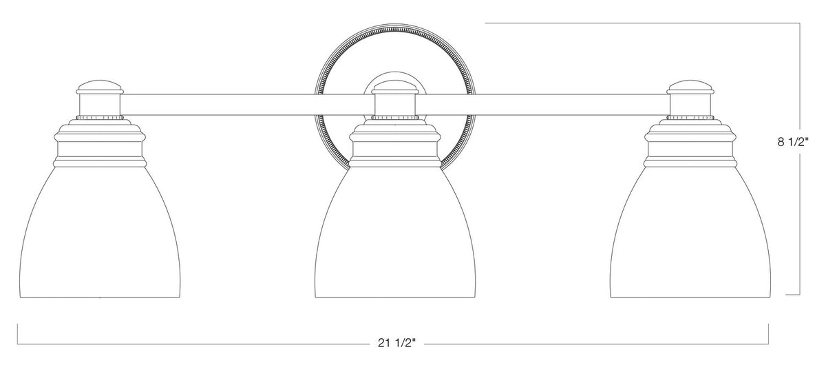 Norwell Lighting - 8793-CH-OP - Three Light Wall Sconce - Spencer - Chrome