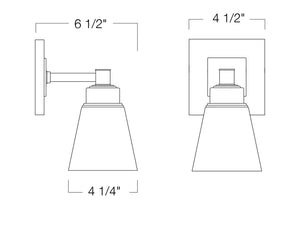 Norwell Lighting - 9635-CH-SQ - One Light Wall Sconce - Matthew - Chrome