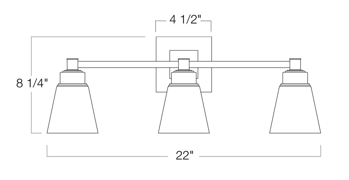 Norwell Lighting - 9637-CH-SQ - Three Light Wall Sconce - Matthew - Chrome