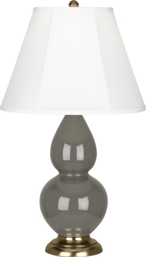 Robert Abbey - CR10 - One Light Accent Lamp - Small Double Gourd - Ash Glazed Ceramic w/Antique Brass