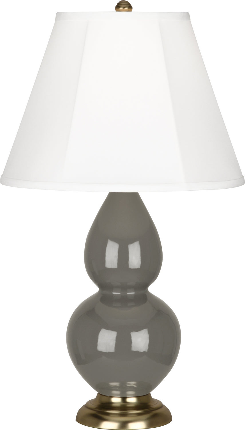 Robert Abbey - CR10 - One Light Accent Lamp - Small Double Gourd - Ash Glazed Ceramic w/Antique Brass