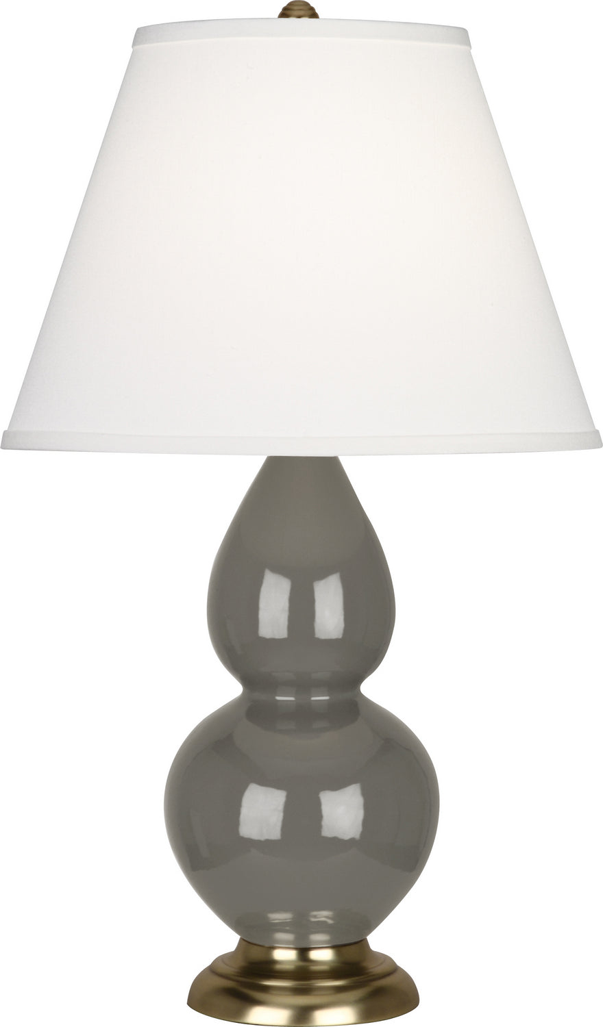Robert Abbey - CR10X - One Light Accent Lamp - Small Double Gourd - Ash Glazed Ceramic w/Antique Natural Brass