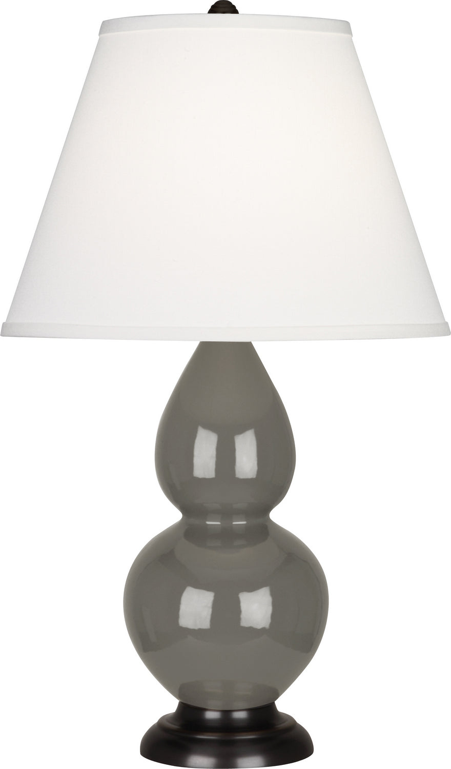 Robert Abbey - CR11X - One Light Accent Lamp - Small Double Gourd - Ash Glazed Ceramic w/Deep Patina Brinze