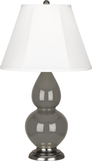 Robert Abbey - CR12 - One Light Accent Lamp - Small Double Gourd - Ash Glazed Ceramic w/Antique Silver