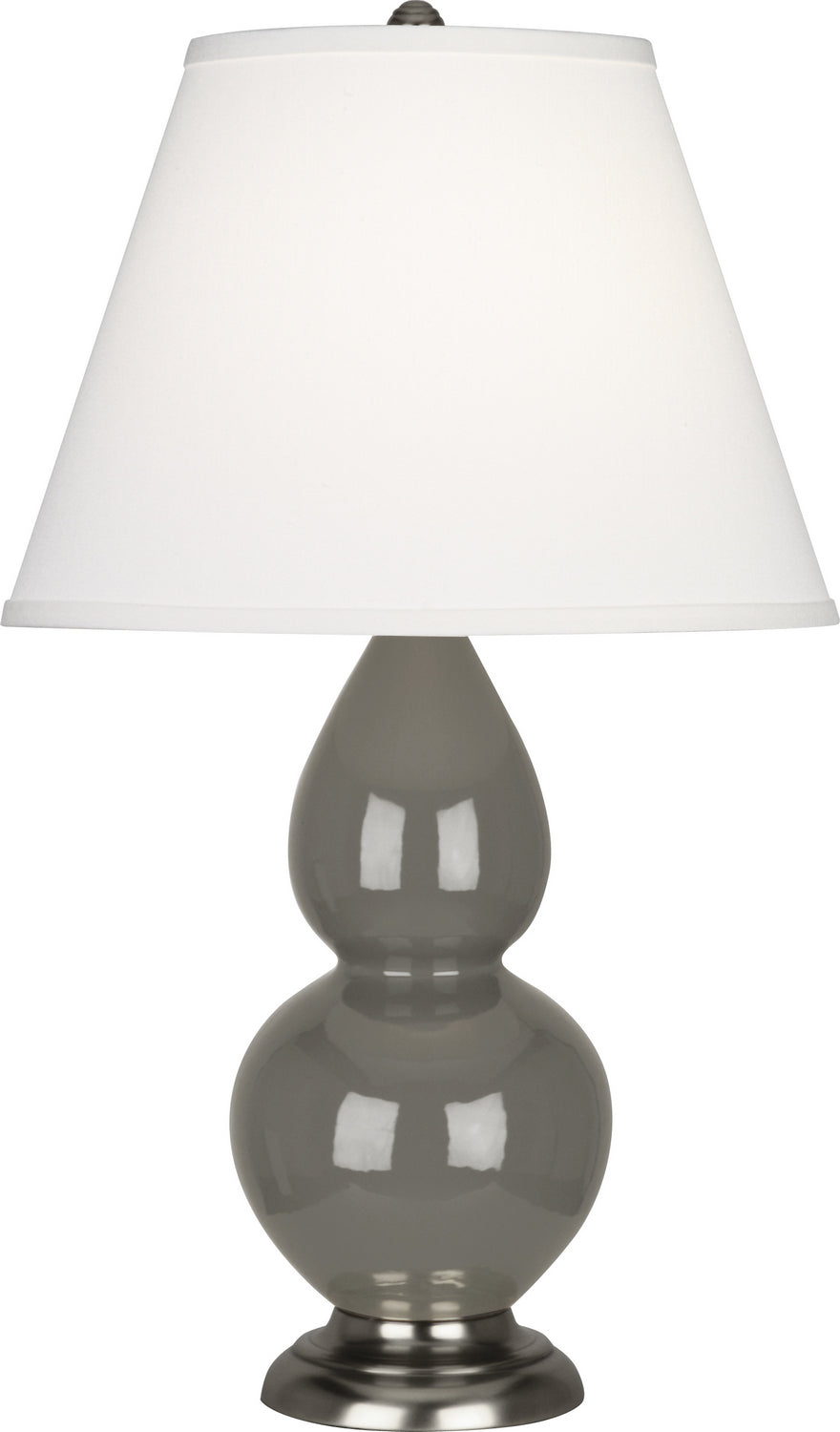 Robert Abbey - CR12X - One Light Accent Lamp - Small Double Gourd - Ash Glazed Ceramic w/Antique Silver