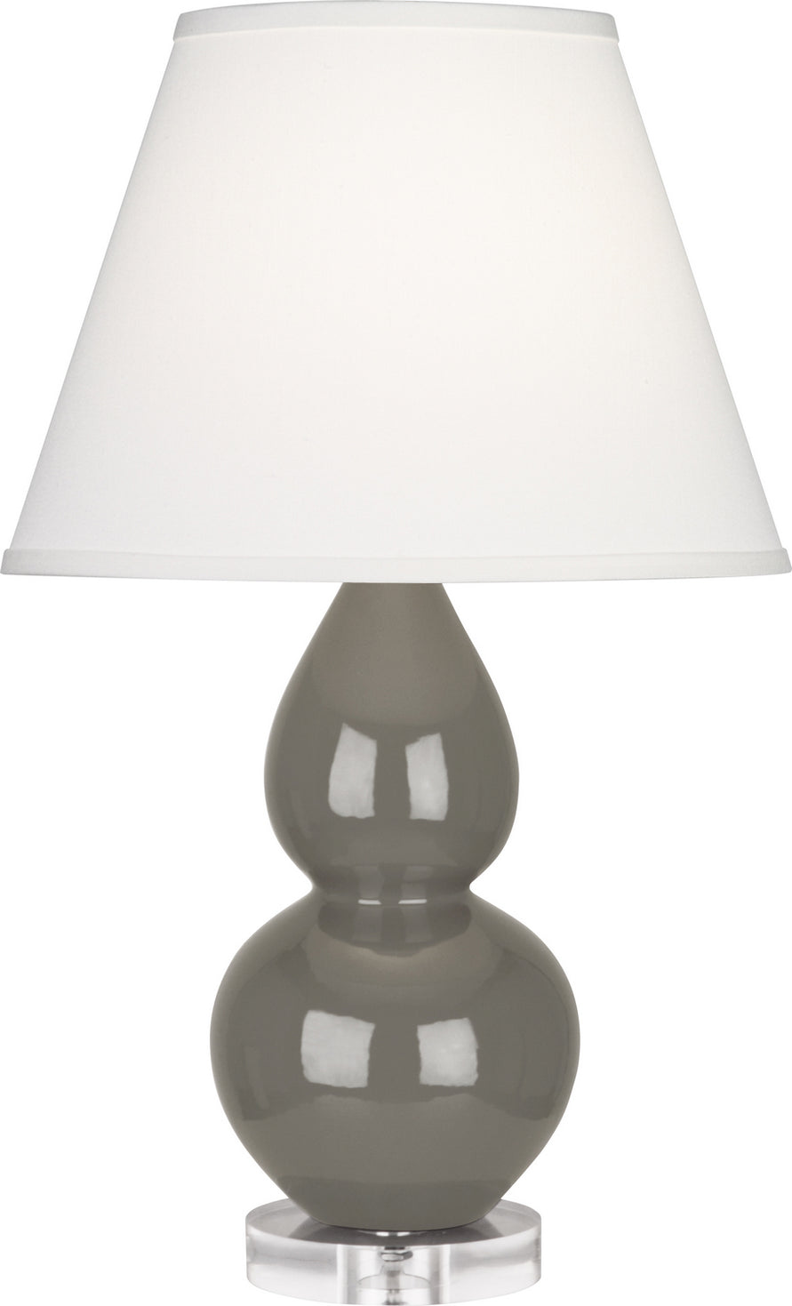 Robert Abbey - CR13X - One Light Accent Lamp - Small Double Gourd - Ash Glazed Ceramic w/Lucite