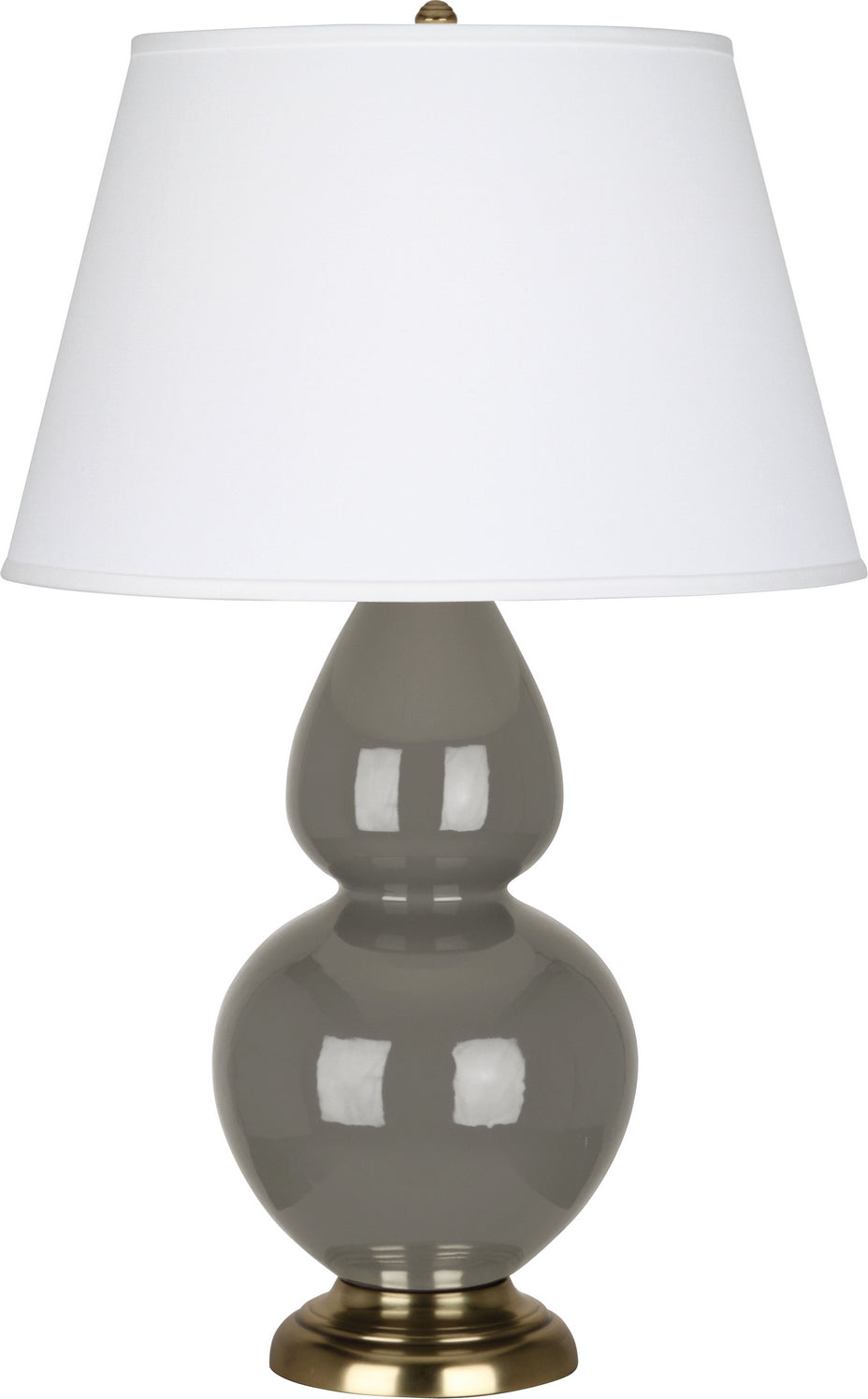 Robert Abbey - CR20X - One Light Table Lamp - Double Gourd - Ash Glazed Ceramic w/Antique Natural Brass