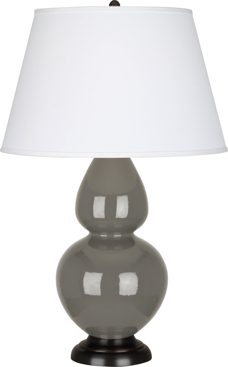 Robert Abbey - CR21X - One Light Table Lamp - Double Gourd - Ash Glazed Ceramic w/Deep Patina Bronze