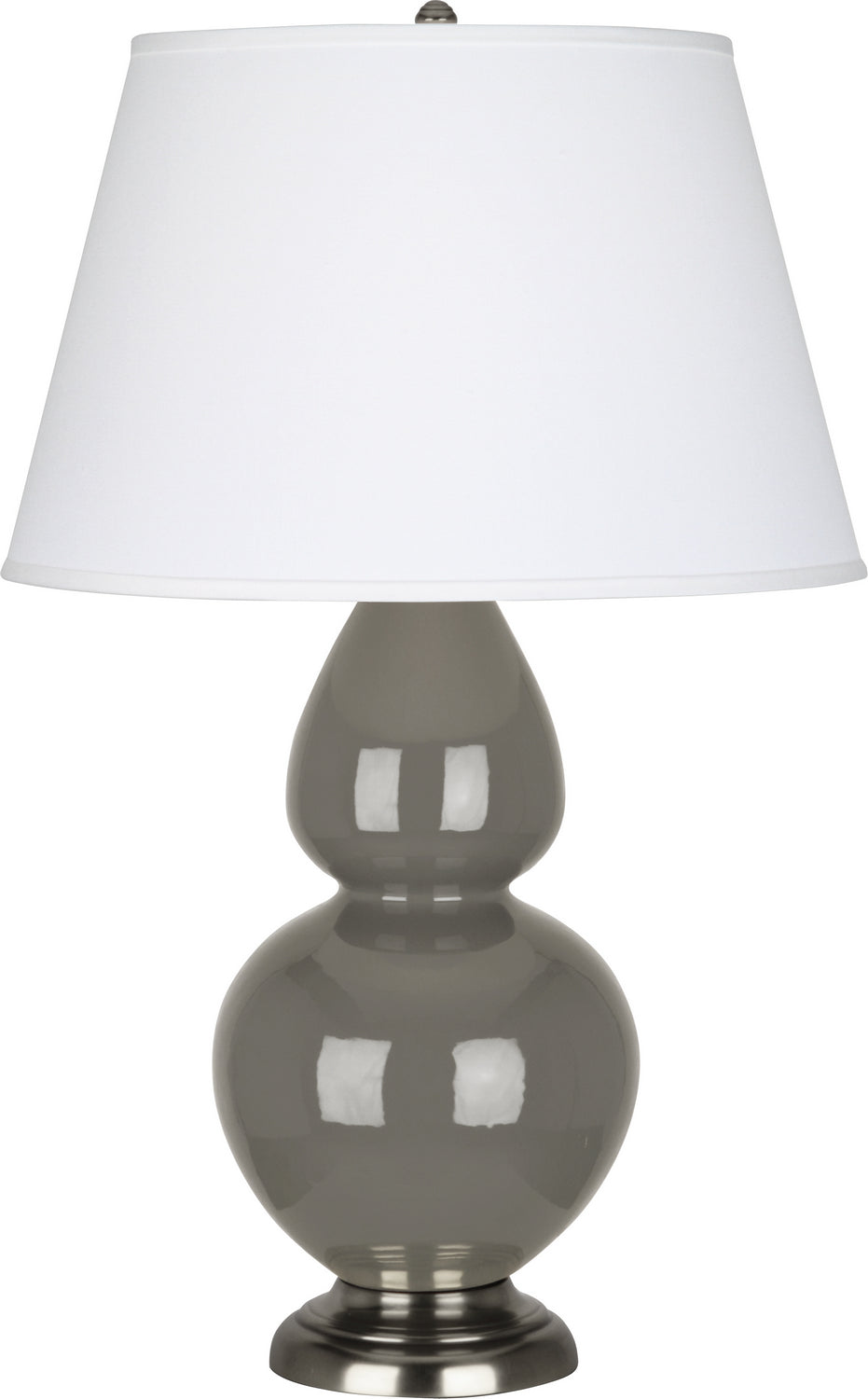 Robert Abbey - CR22X - One Light Table Lamp - Double Gourd - Ash Glazed Ceramic w/Antique Silver