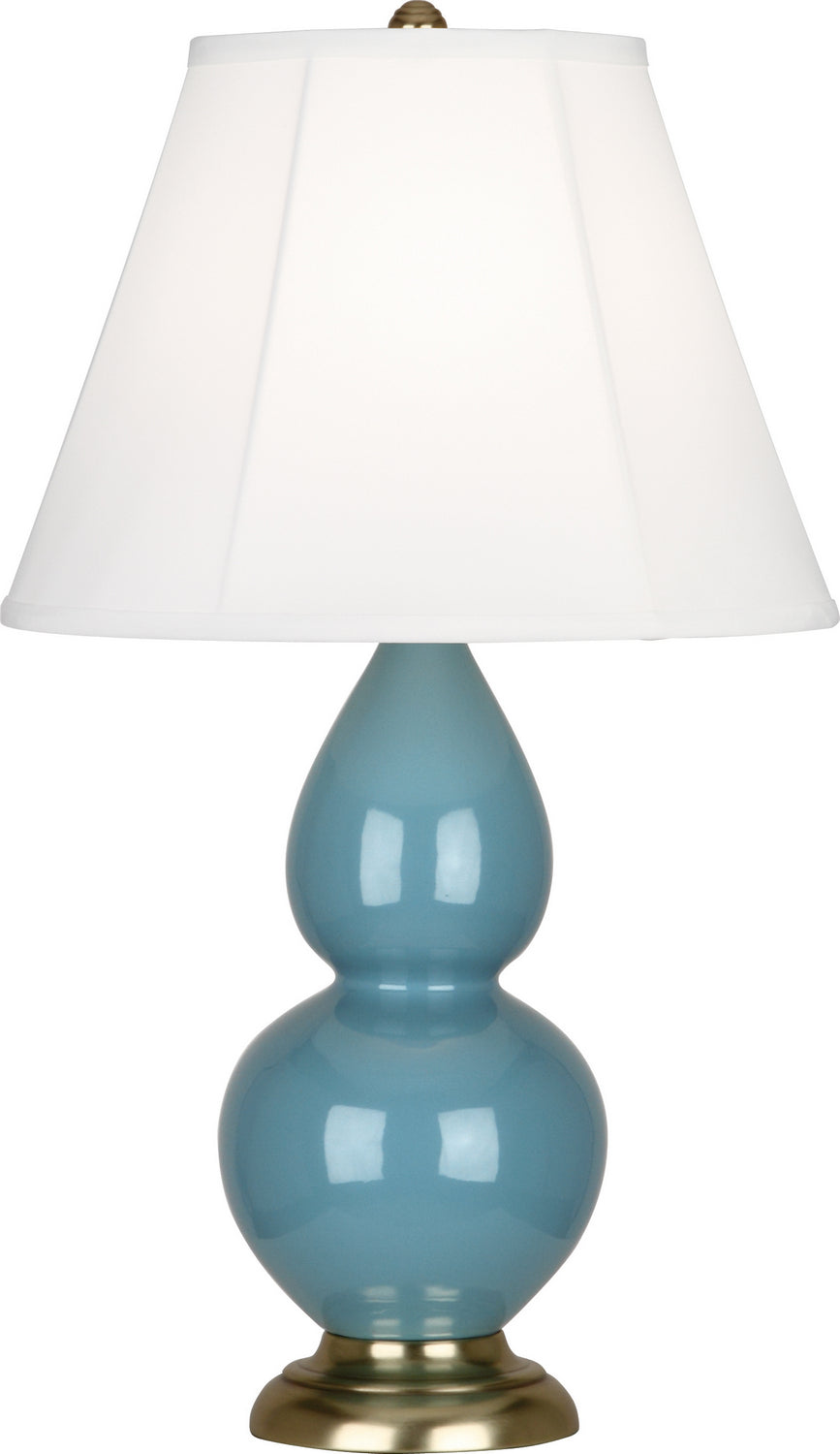 Robert Abbey - OB10 - One Light Accent Lamp - Small Double Gourd - Steel Blue Glazed Ceramic w/Antique Brass