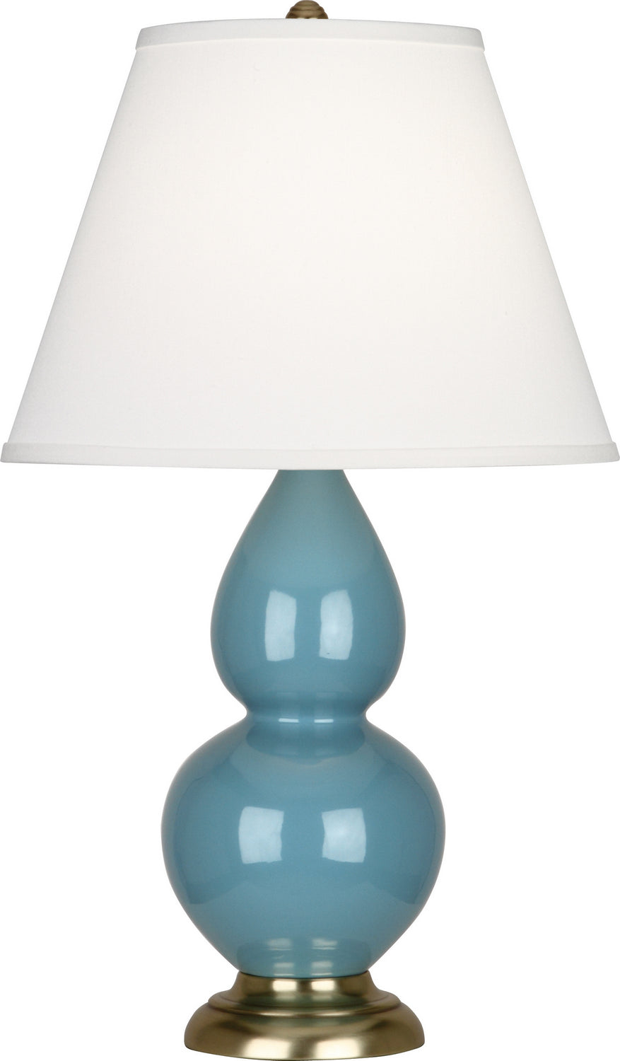 Robert Abbey - OB10X - One Light Accent Lamp - Small Double Gourd - Steel Blue Glazed Ceramic w/Antique Brass