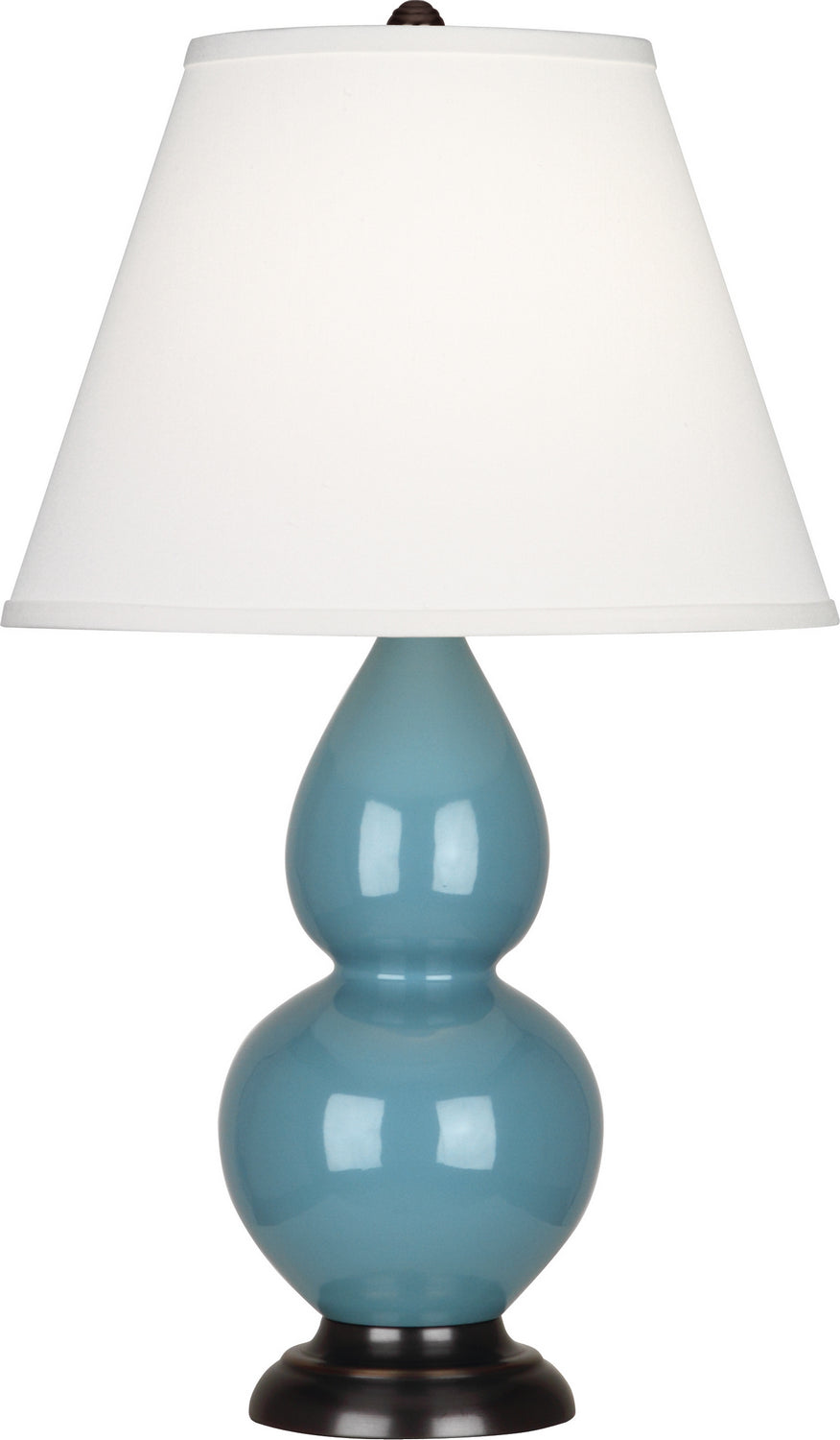 Robert Abbey - OB11X - One Light Accent Lamp - Small Double Gourd - Steel Blue Glazed Ceramic w/Deep Patina Bronze