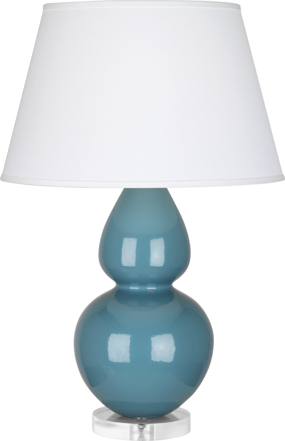 Robert Abbey - OB23X - One Light Table Lamp - Double Gourd - Steel Blue Glazed Ceramic w/Lucite Base