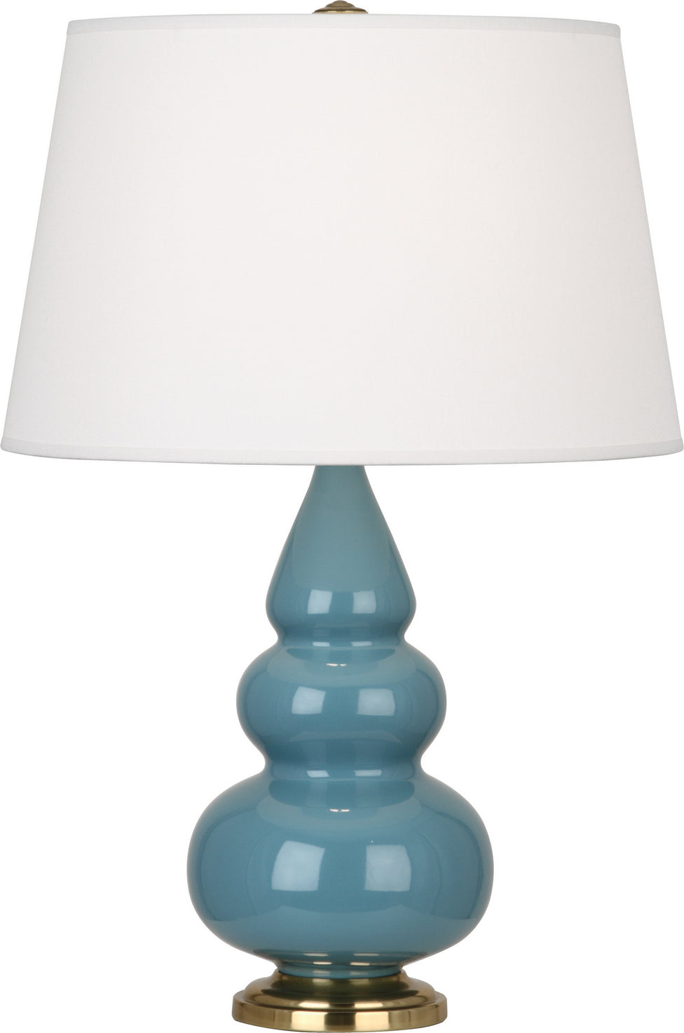 Robert Abbey - OB30X - One Light Accent Lamp - Small Triple Gourd - Steel Blue Glazed Ceramic w/Antique Natural Brass