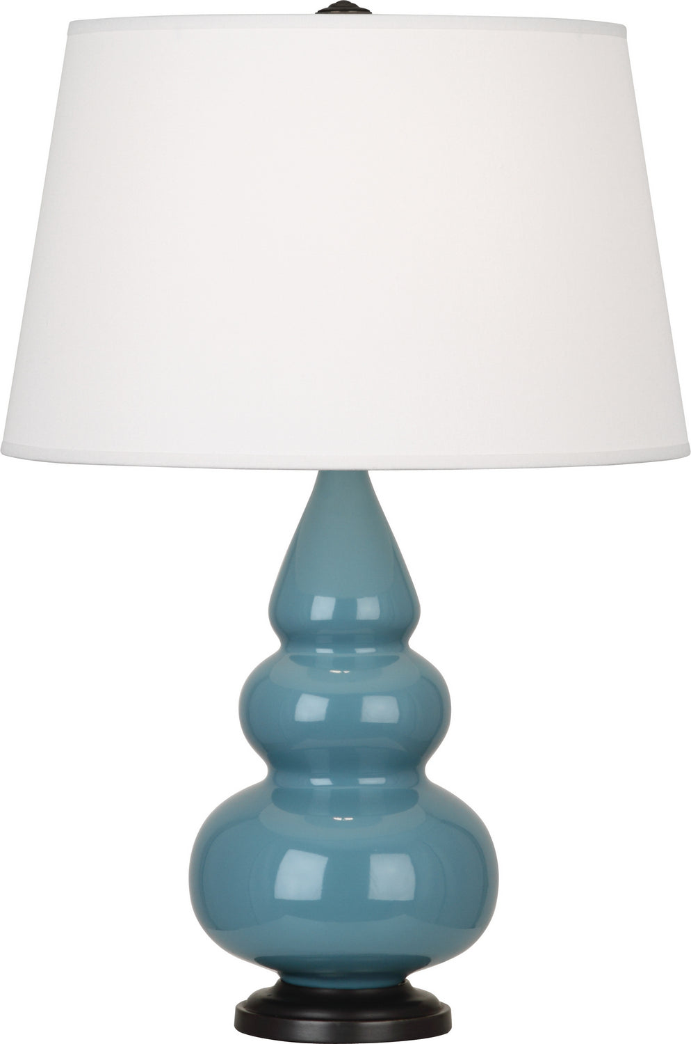 Robert Abbey - OB31X - One Light Accent Lamp - Small Triple Gourd - Steel Blue Glazed Ceramic w/Deep Patina Bronze