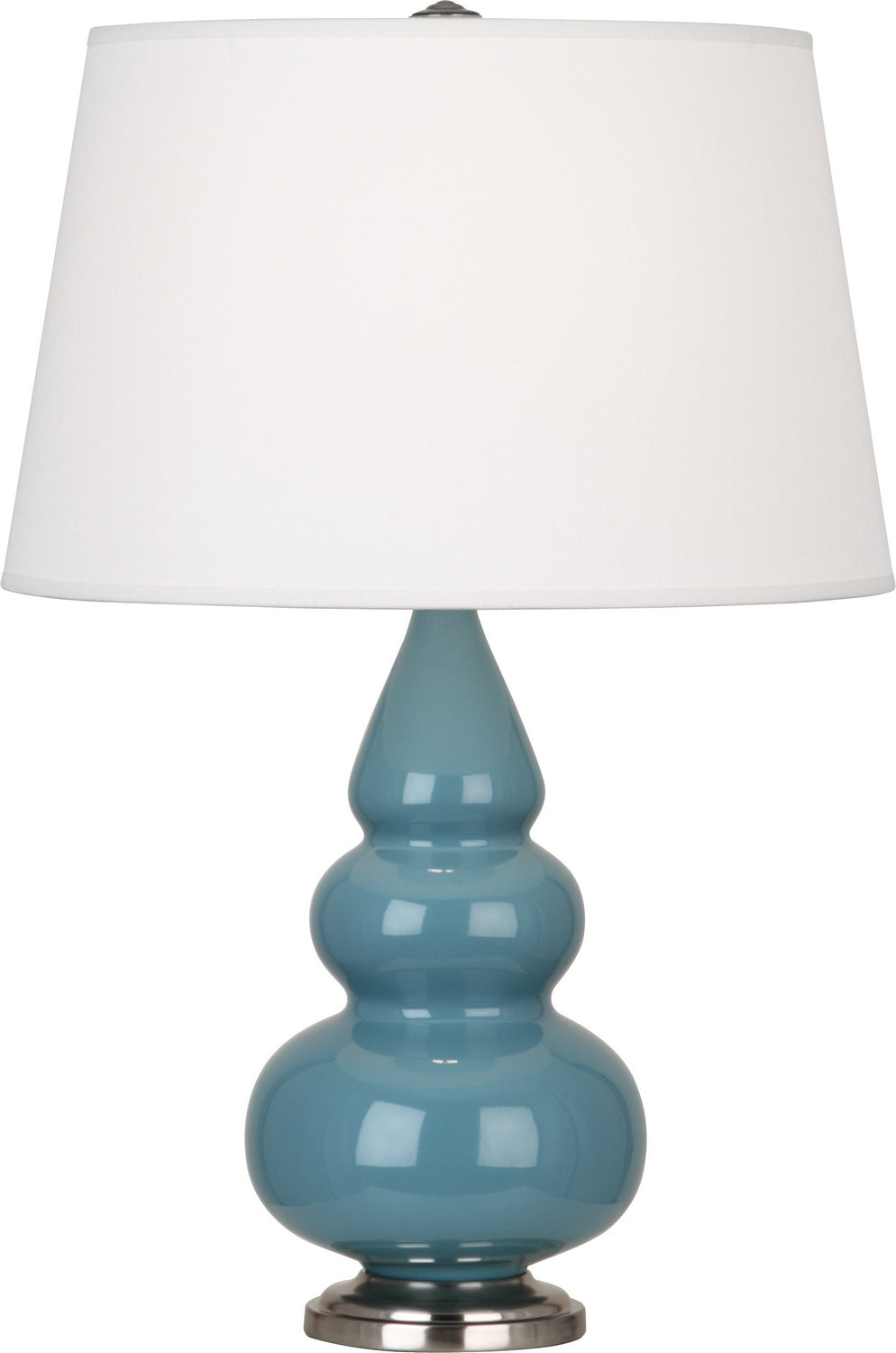 Robert Abbey - OB32X - One Light Accent Lamp - Small Triple Gourd - Steel Blue Glazed Ceramic w/Antique Silver