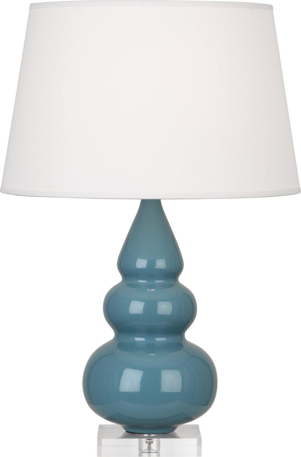 Robert Abbey - OB33X - One Light Accent Lamp - Small Triple Gourd - Steel Blue Glazed Ceramic w/Lucite