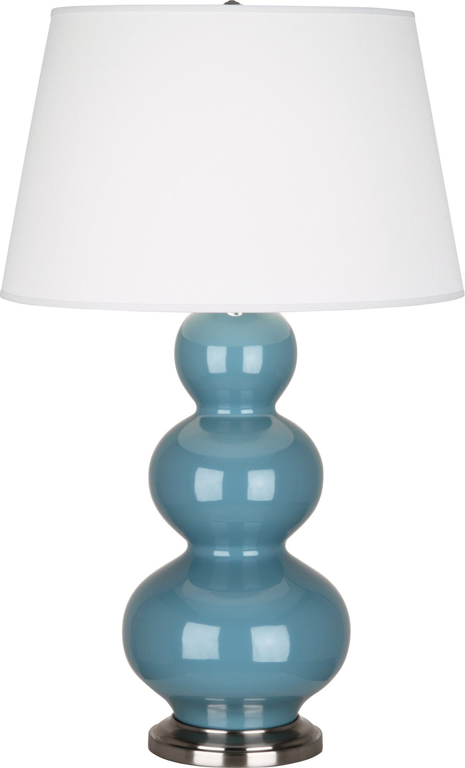 Robert Abbey - OB42X - One Light Table Lamp - Triple Gourd - Steel Blue Glazed Ceramic w/Antique Silver