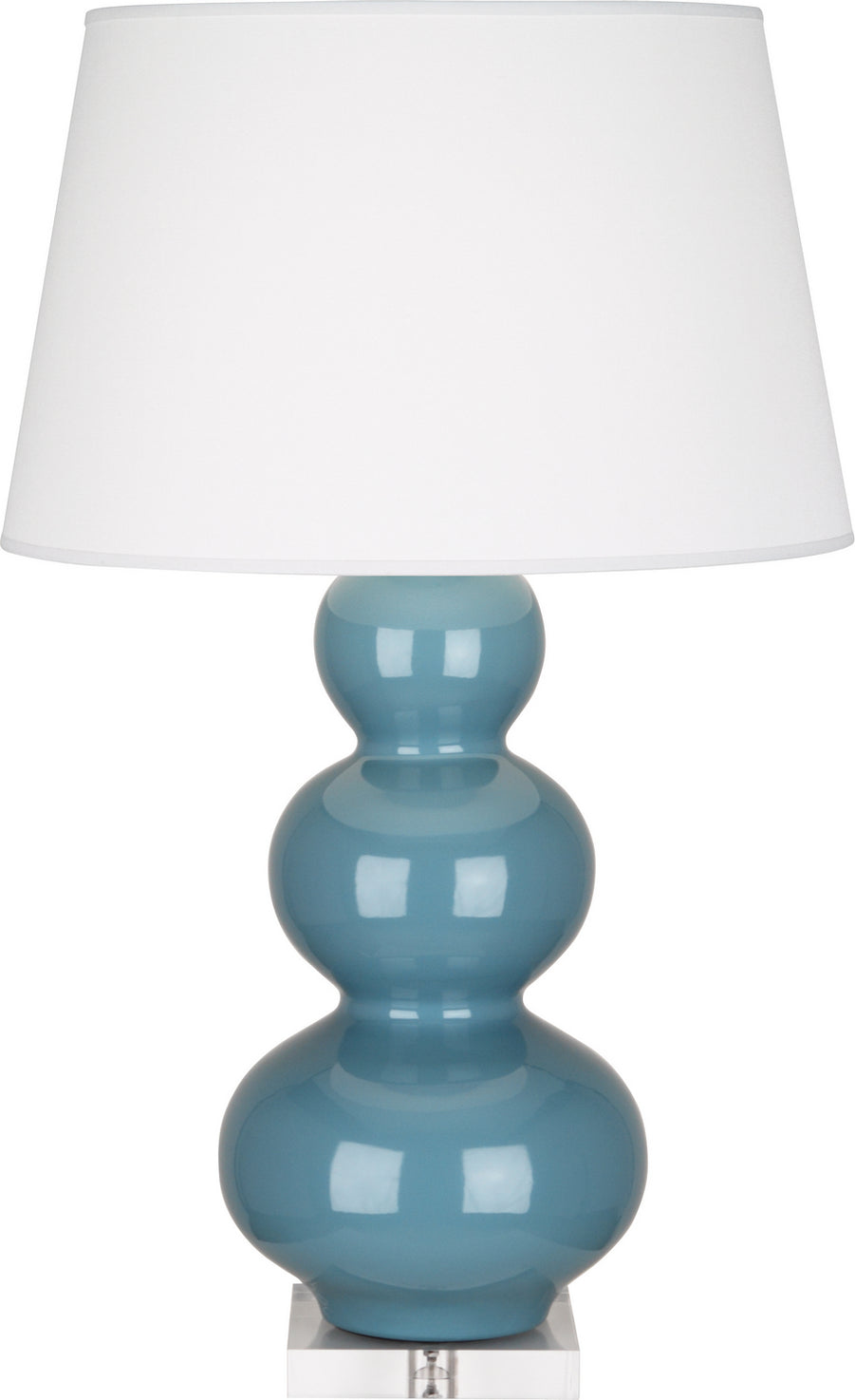 Robert Abbey - OB43X - One Light Table Lamp - Triple Gourd - Steel Blue Glazed Ceramic w/Lucite