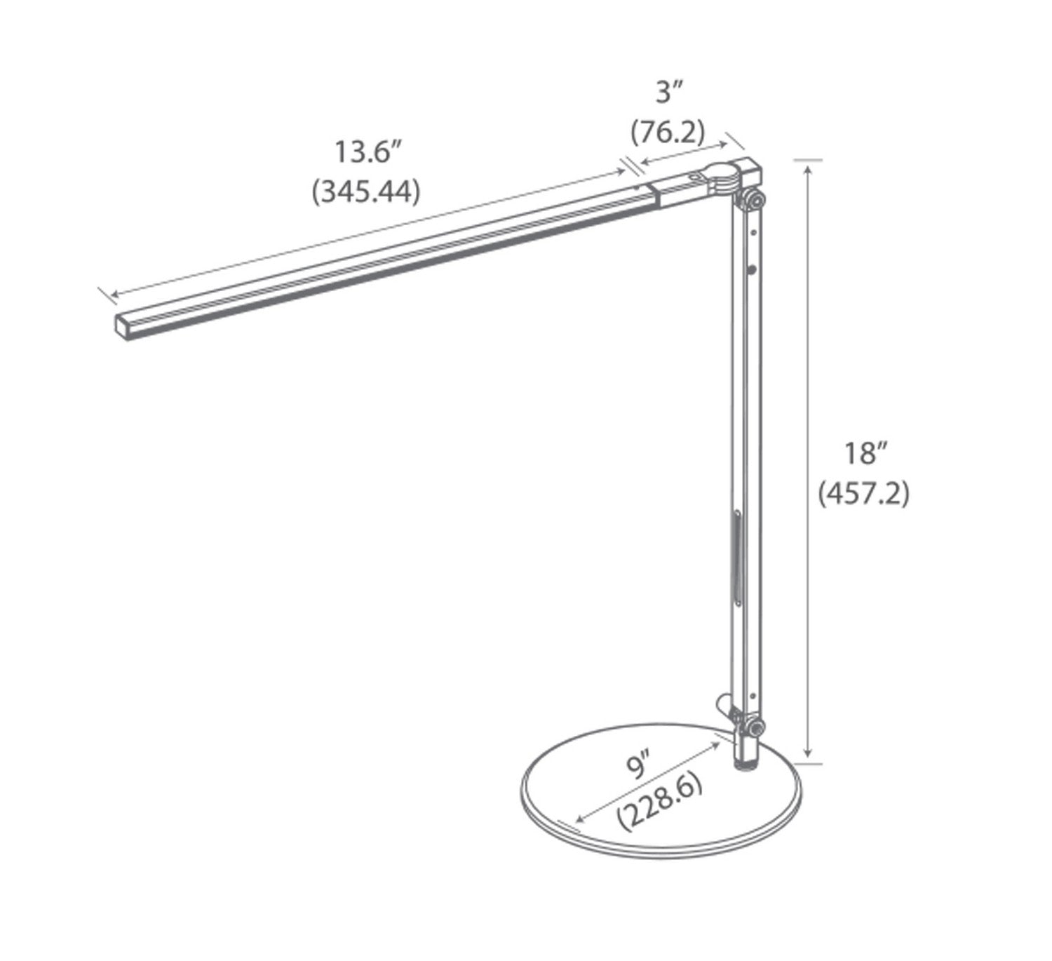 Koncept - AR1000-CD-MBK-DSK - LED Desk Lamp - Z-Bar - Metallic black