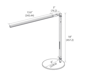 Koncept - AR1000-CD-SIL-DSK - LED Desk Lamp - Z-Bar - Silver