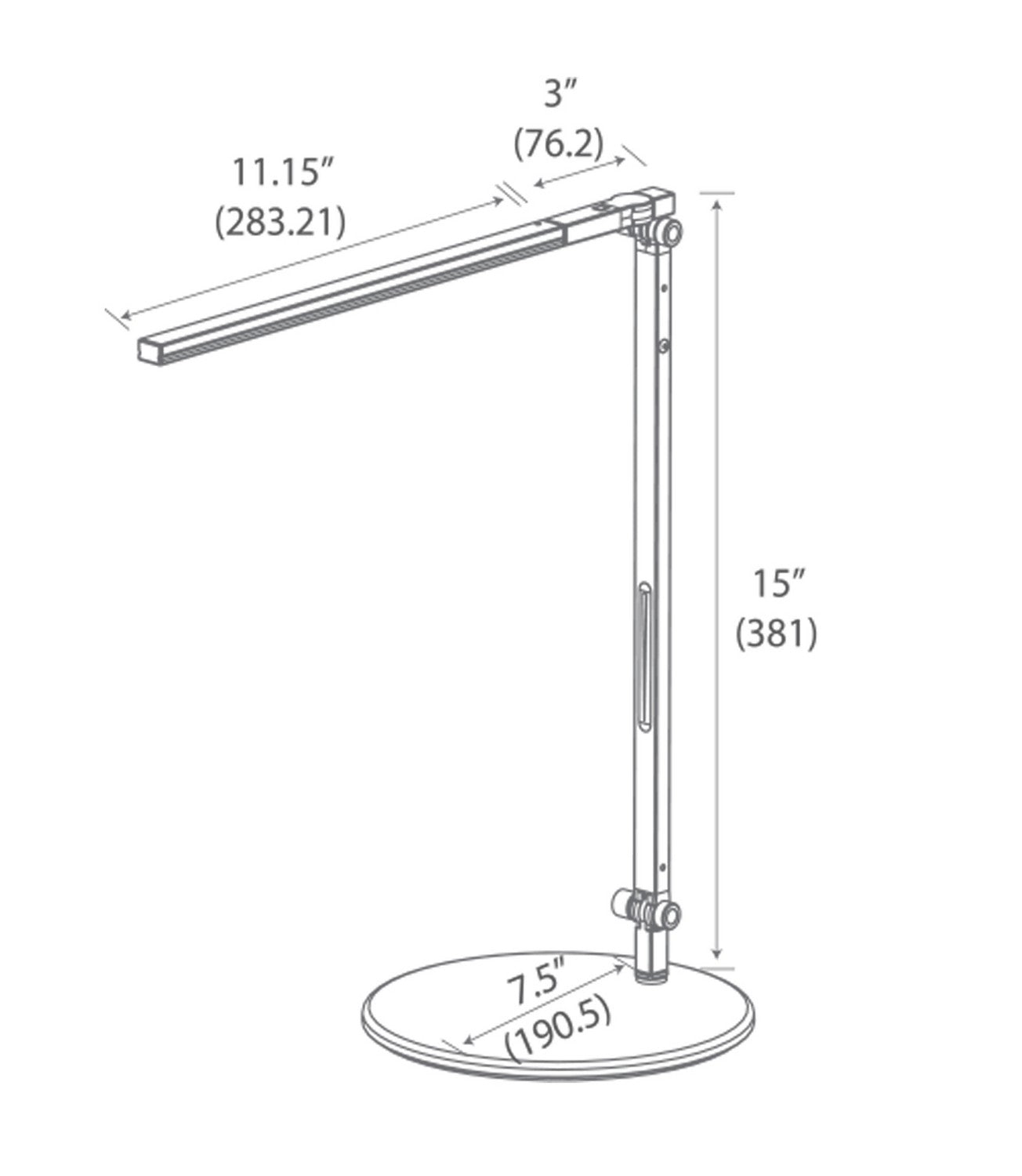 Koncept - AR1100-CD-MBK-DSK - LED Desk Lamp - Z-Bar - Metallic black