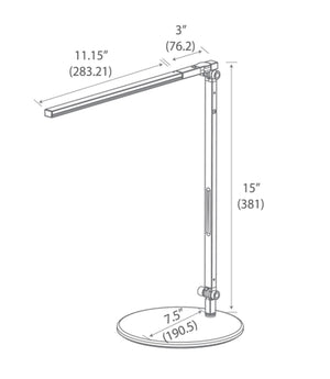 Koncept - AR1100-CD-SIL-DSK - LED Desk Lamp - Z-Bar - Silver