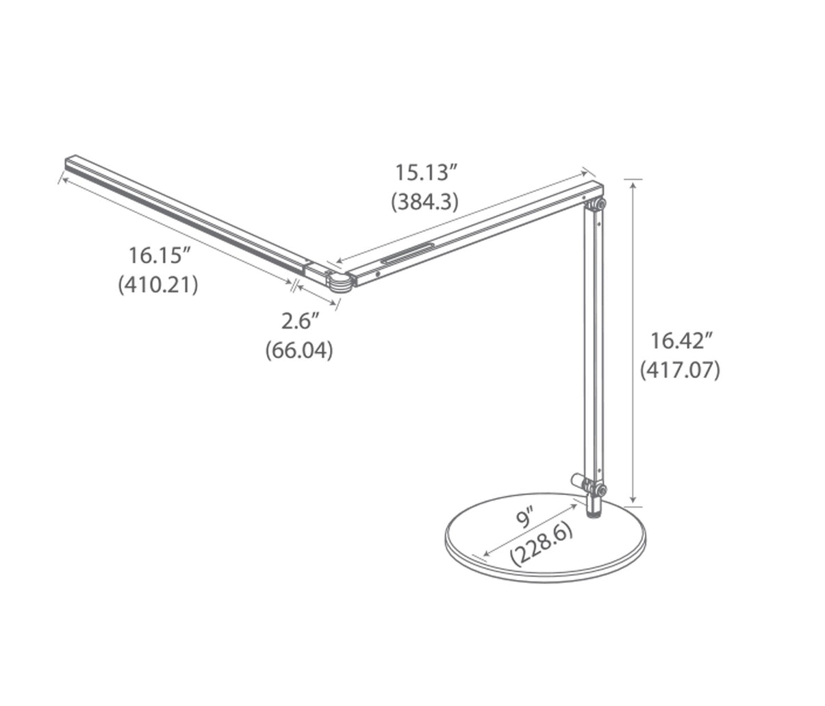 Koncept - AR3000-CD-MBK-DSK - LED Desk Lamp - Z-Bar - Metallic black