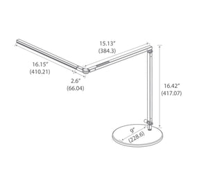 Koncept - AR3000-CD-SIL-DSK - LED Desk Lamp - Z-Bar - Silver