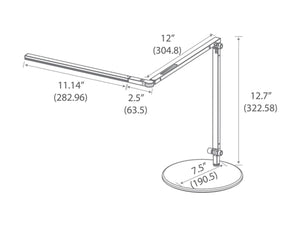 Koncept - AR3100-CD-SIL-DSK - LED Desk Lamp - Z-Bar - Silver