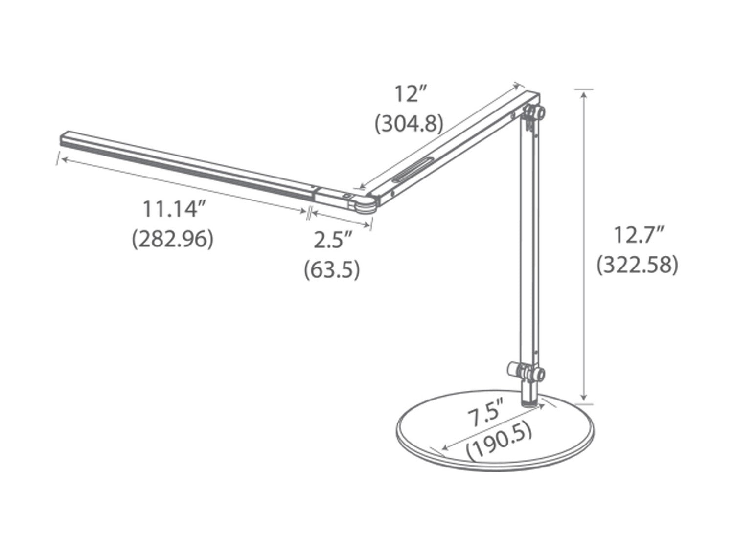 Koncept - AR3100-WD-MBK-DSK - LED Desk Lamp - Z-Bar - Metallic black