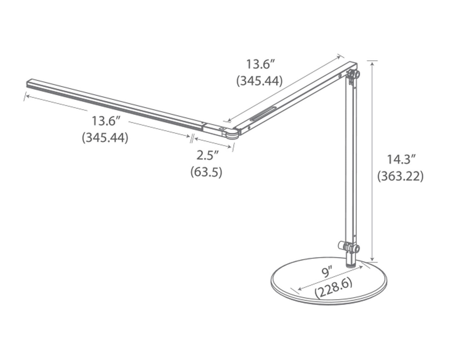 Koncept - AR3200-CD-SIL-DSK - LED Desk Lamp - Z-Bar - Silver