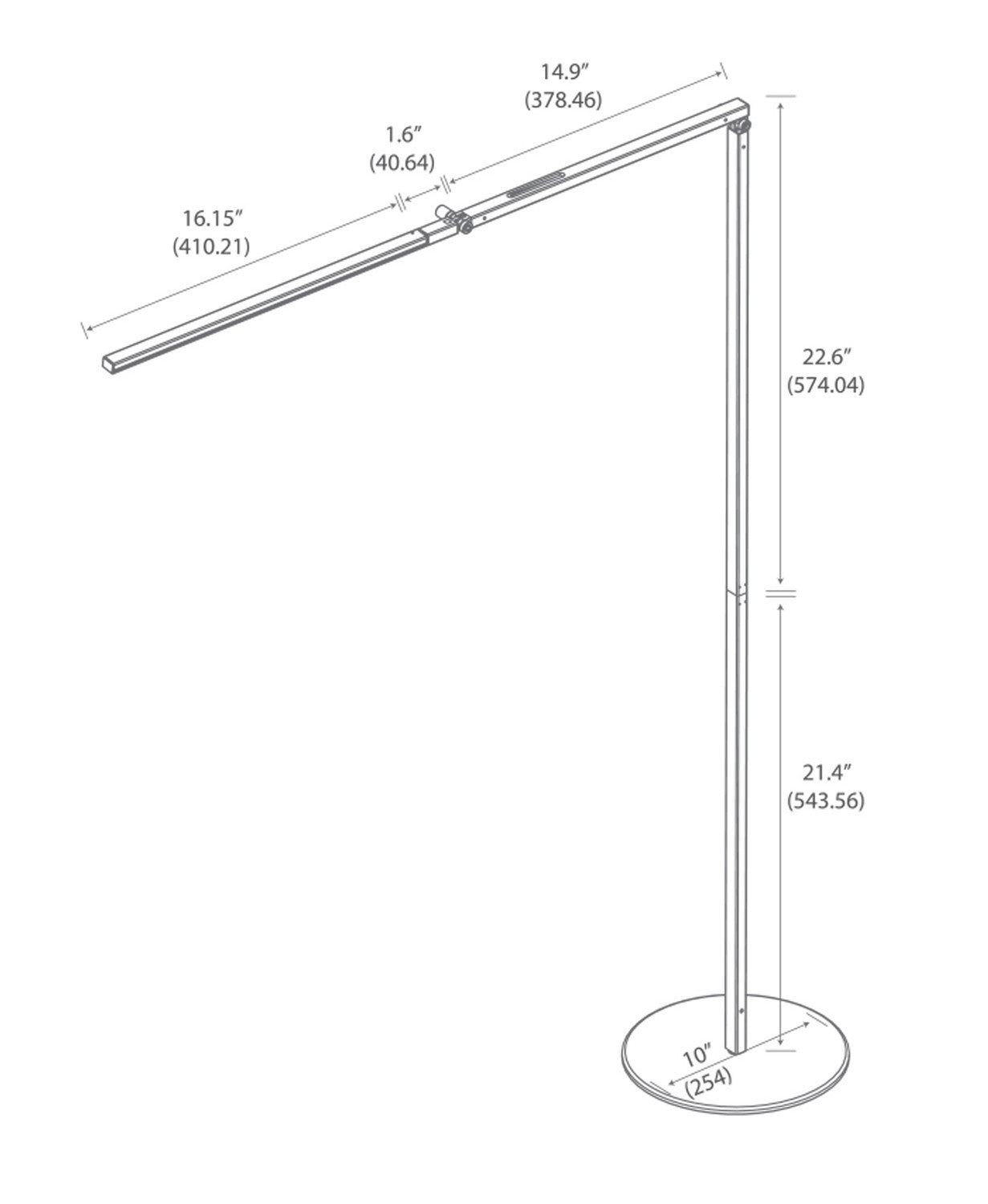 Koncept - AR5000-WD-MBK-FLR - LED Floor Lamp - Z-Bar - Metallic black