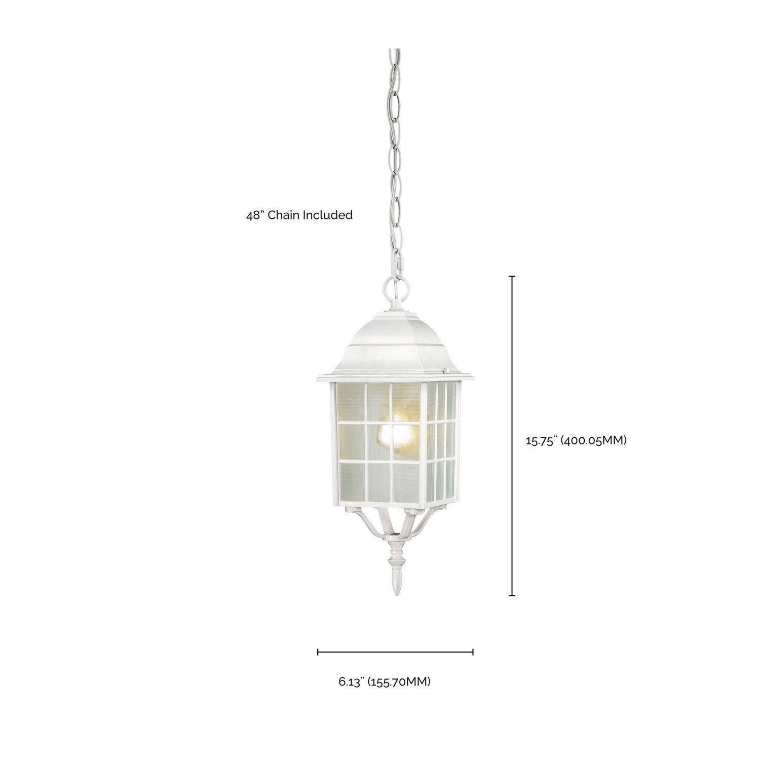 Nuvo Lighting - 60-4911 - One Light Hanging Lantern - Adams - White