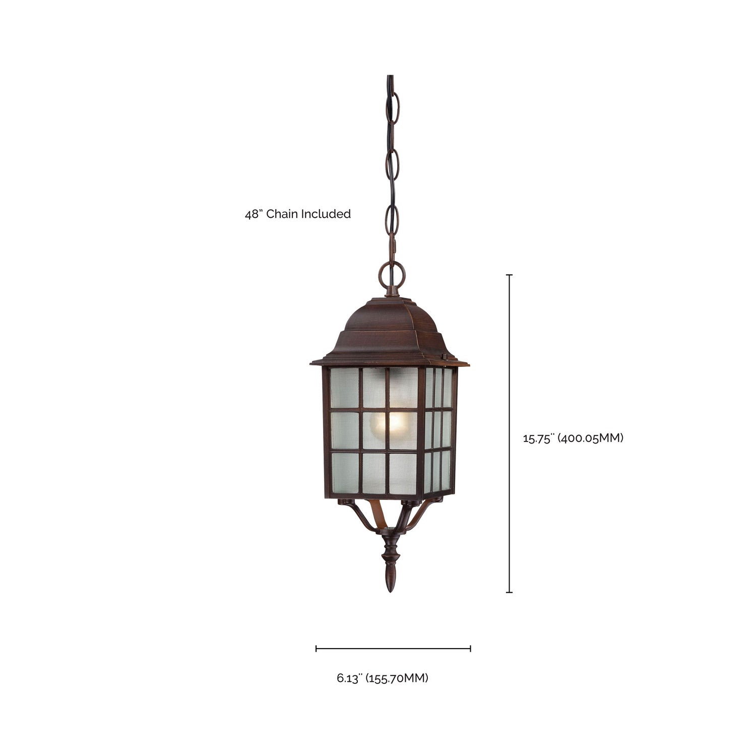 Nuvo Lighting - 60-4912 - One Light Hanging Lantern - Adams - Rustic Bronze