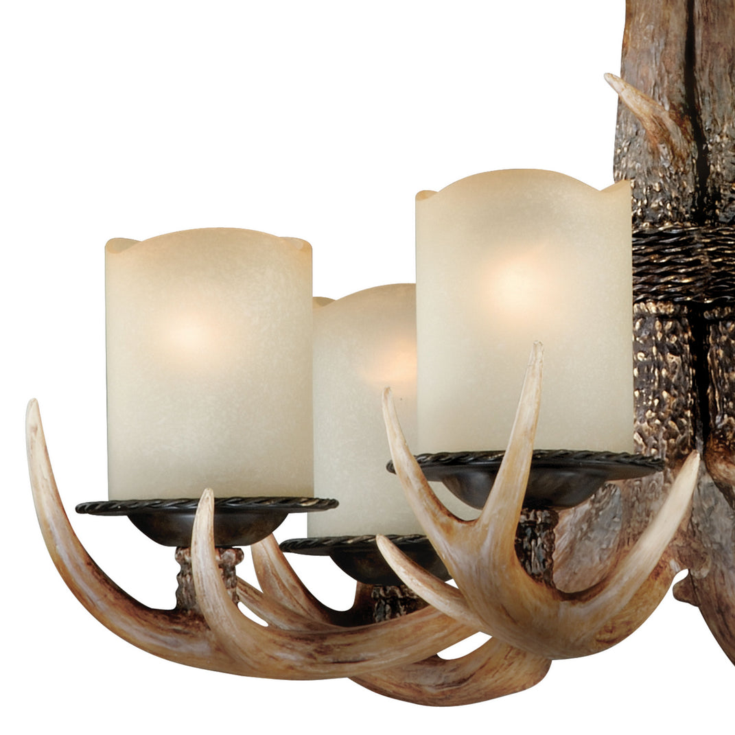 Vaxcel - H0016 - Six Light Chandelier - Yoho - Black Walnut