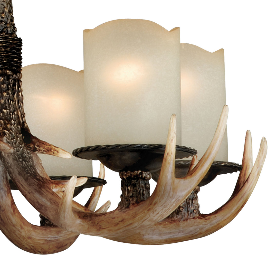 Vaxcel - H0016 - Six Light Chandelier - Yoho - Black Walnut