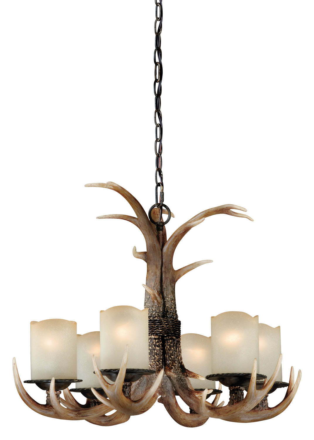 Vaxcel - H0016 - Six Light Chandelier - Yoho - Black Walnut