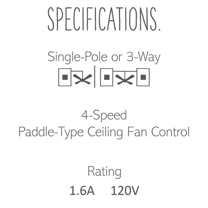 Legrand - AAFN4S16AM4 - Paddle Fan Speed Control Switch with Microban - adorne - Magnesium