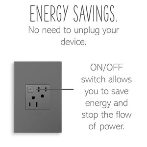 Legrand - ARPS152M4 - 15A Energy-Saving On/Off Outlet - adorne - Magnesium