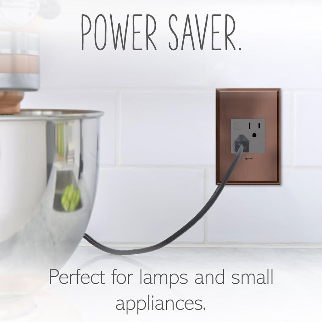 Legrand - ARPS152M4 - 15A Energy-Saving On/Off Outlet - adorne - Magnesium